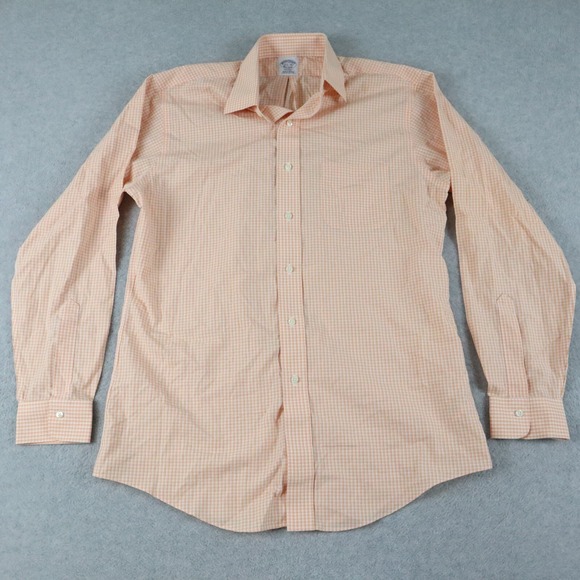Brooks Brothers Other - Brooks Brothers Shirt Mens 15.5-34 Regent Button Up Orange Plaid Long‎ Sleeve